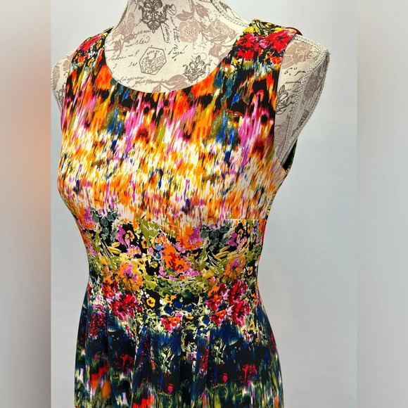 **LAST CHANCE** CYNTHIA ROWLEY Abstract‎ print sleeveless dress size 4. - Picture 2 of 12